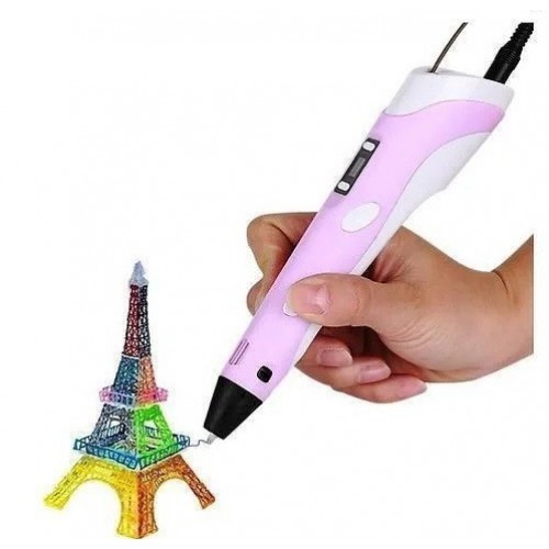 3Д ручка для рисования с LED дисплеем MHz Smart 3D Pen 2 Розовая (D-2019090538)