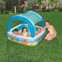 Открытый квадратный надувной детский бассейн с навесом Bestway 52192, 140 х 140 х 114 см 265 л (D-2019091790) Открытый квадратный надувной детский бассейн с навесом Bestway 52192, 140 х 140 х 114 см 265 л (D-2019091790)