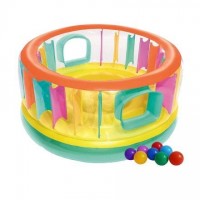Детский надувной батут Bestway 52262 «Bounce Jam Bouncer» с шариками 10 шт, 180 х 86 см (D-2019092046)