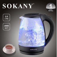 Электрический чайник Sokany SK-601 стеклянный с подсветкой 2л 2000Вт (D-2019090613)