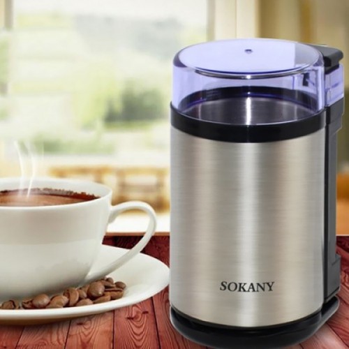 Кофемолка электрическая для дома 75мл 180Вт Sokany 3001S Серая (D-2019090614)