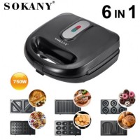 Мультимейкер Sokany SK-908 6 В 1 Гриль Сендвичница Вафельница Орешница Пончики Кексы Sokany SK-908 Бутербродница 6 В 1 750W (D-2019090618) Мультимейкер Sokany SK-908 6 В 1 Гриль Сендвичница Вафельница Орешница Пончики Кексы Sokany SK-908 Бутербродница 6 В 1 750W (D-2019090618)