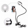 Держатель гибкий для телефона штатив с LED подсветкой кольцо на прищепке Stream Professional Live Черная (D-2019090535)