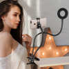 Держатель гибкий для телефона штатив с LED подсветкой кольцо на прищепке Stream Professional Live Черная (D-2019090535)