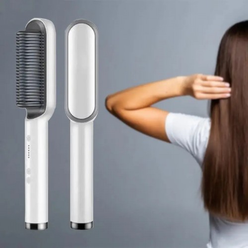 Электрическая расческа-выпрямитель плойка для выпрямления волос fast hair straightener HQT-909B Белый (D-2019091098)