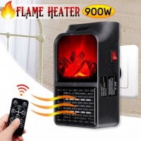 Портативный обогреватель FLAME HEATER 900 Вт с имитацией камина дуйка тепловентилятор с пультом и регулировкой температуры (D-2019090565)