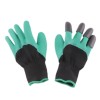 Садовые прочные водонепроницаемые перчатки Garden Genie Gloves с когтями Черно-бирюзовые (D-2019090359)