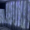 Гирлянда штора комнатная капля росы холодный белый 3Х3 метра 300 LED C ПУЛЬТОМ, может работать от павербанка (D-2019091198)