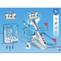Музыкальная игрушка трек пингвины на горке 3311 Happy Penquim синий с белым (D-2019091945)
