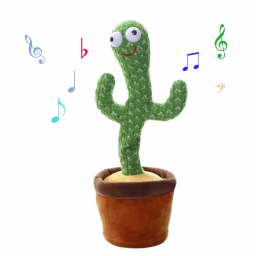 Танцующий плюшевый кактус в горшке поющий 120 песен с подсветкой Dancing Cactus (D-2019090697)