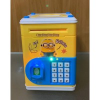 Электронная копилка сейф с отпечатком пальца и кодовым замком Carton Bank Minions желтая (D-2019091965)