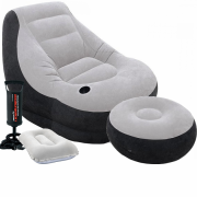 Надувное кресло с пуфом Intex 68564-2 с ручным насосом и подушкой (D-2019091051)