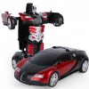 Машинка робот трансформер на радиоуправлении с пультом Автобот Bugatti Robot Car Размер Красная (D-2019090845)