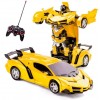 Машинка робот трансформер на радиоуправлении с пультом Автобот Lamborghini Robot Car Размер Желтая (D-2019090844)