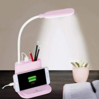 Лампа настольная 3в1 аккумуляторная с PowerBank и органайзером UKC 3198 Розовая (D-2019091207)