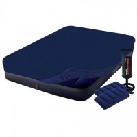 Надувной матрас для сна интекс 137 х 191 х 25 см intex 64758 надувный с двумя подушками ручным насосом наматрасником синий (D-2019092024)