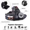 Фонарик налобный светодиодный LED аккумуляторный мощный фонарь на голову 3 лампы дальнобойный водонепроницаемый с зарядкой 220 В и 12 В для рыбалки туризма кемпинга охоты High Power Headlamp T6 (D-2019090649)