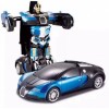 Машина-трансформер с пультом и аккумулятором Bugatti Veyron robot car size 1:18 Синяя (D-2019090659)