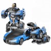 Машина-трансформер с пультом и аккумулятором Bugatti Veyron robot car size 1:18 Синяя (D-2019090659)