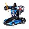 Машина-трансформер с пультом и аккумулятором Bugatti Veyron robot car size 1:18 Синяя (D-2019090659)