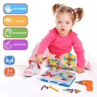Мозаика конструктор с шуруповертом Creative Puzzle 193 детали (D-2019090868)