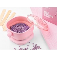 Набор для депиляции горячим воском с силиконовым воскоплавом Pink Silicone Edition 400 мл 100 W + Воск в гранулах  (100 г) + Деревянные шпатели (50 шт) | Депиляция воском, горячий воск, депилятор, эпилятор, нагреватели для воска (D-2019091591)