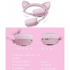 Беспроводные наушники Hoco Cheerful Cat ear W27 c блютуз гарнитурой в стиле кошачьи ушки для телефона с встроенным MP3 плеером Розовые (D-2019090549)