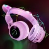 Беспроводные наушники Hoco Cheerful Cat ear W27 c блютуз гарнитурой в стиле кошачьи ушки для телефона с встроенным MP3 плеером Розовые (D-2019090549)