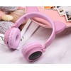 Беспроводные наушники Hoco Cheerful Cat ear W27 c блютуз гарнитурой в стиле кошачьи ушки для телефона с встроенным MP3 плеером Розовые (D-2019090549)