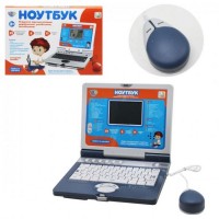 Детский компьютер Ноутбук обучающий и игровой Limo Toy 7073: 3 языка, 35 функций, 11 игр, 9 мелодий, Серо-Синий (D-2019091289)