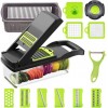 Овощерезка ручная Veggie Slicer 14в1 универсальная - Многофункциональный мультислайсер – кухонная терка для нарезки овощей и фруктов с насадками и контейнером, Серый с зелёным (D-2019090835)