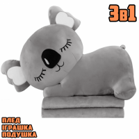 Мягкая игрушка c пледом "Спящая Коала" 3в1 игрушка подушка и плед серый (D-2019091300) Мягкая игрушка c пледом "Спящая Коала" 3в1 игрушка подушка и плед серый (D-2019091300)
