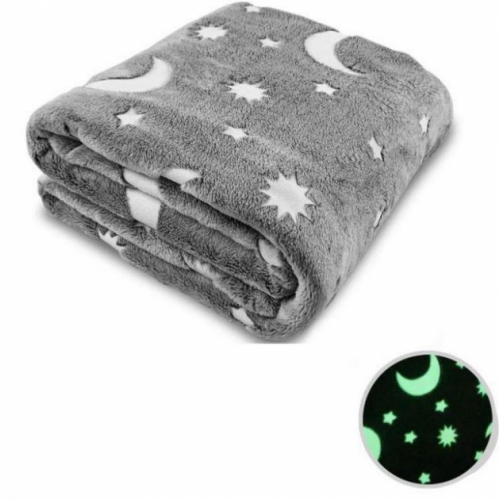 Плед светящийся в темноте День Ночь Magic Blanket 120х150см Серый (D-2019090951)