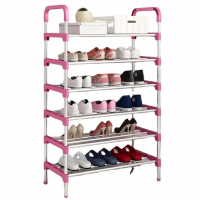 Тумба полка подставка органайзер стойка для хранения обуви на 6 ярусов SHOE RACK 57 х 123 х 29 см Розовый (D-2019091690) Тумба полка подставка органайзер стойка для хранения обуви на 6 ярусов SHOE RACK 57 х 123 х 29 см Розовый (D-2019091690)