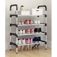 Тумба полка подставка органайзер стойка для хранения обуви на 4 яруса SHOE RACK 58 х 80 х 27 см Черный (D-2019091680)