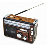 Радиоприемник проигрыватель портативный аккумуляторный с радио USB+SD+FM+AM+Bluetooth Golon RX 381 BT Коричневый (D-2019091436)