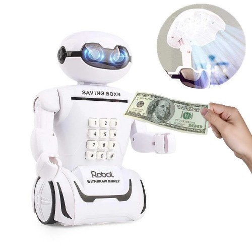 Электронная копилка робот с кодовым замком Robot Piggy Bank со светильником (D-2019090575)
