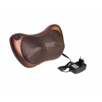 Массажная подушка массажер для шеи и спины MASSAGE PILLOW QY-8028 Plus с подогревом Коричневая (D-2019090502)