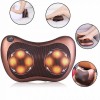 Массажная подушка массажер для шеи и спины MASSAGE PILLOW QY-8028 Plus с подогревом Коричневая (D-2019090502)