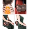 Массажная подушка массажер для шеи и спины MASSAGE PILLOW QY-8028 Plus с подогревом Коричневая (D-2019090502)