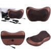 Массажная подушка массажер для шеи и спины MASSAGE PILLOW QY-8028 Plus с подогревом Коричневая (D-2019090502)