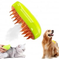Паровая щетка массажер спрей 3 в 1 Pet Spray Massage Brush для вычесывания собак и кошек с паровым распылителем Желтая (D-2019091630)