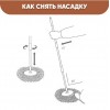 Швабра с турбо отжимом и ведром с корзиной центрифугой Spin Mop 360 Голубое (D-2019090561)
