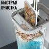 Швабра с отжимом и ведром 7л комплект для мытья пола и уборки с самоотжимом лентяйка для мойки полов универсальная профессиональная удобная плоская квадратная насадка из микрофибры набор (D-2019090607)