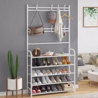 Напольная вешалка для одежды new simple floor clothes rack size с полками и крючками (D-2019090946)