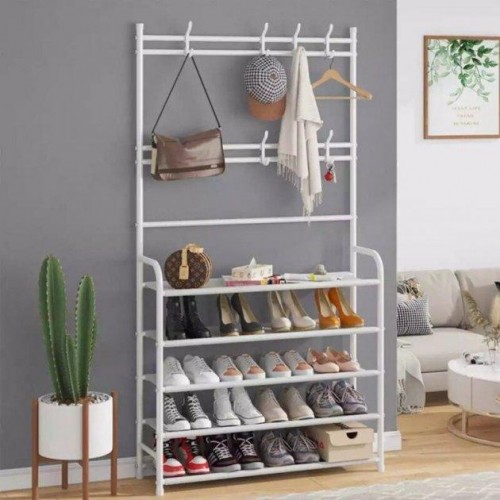 Напольная вешалка для одежды new simple floor clothes rack size с полками и крючками (D-2019090946)
