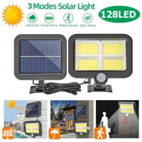Фонарь фасадный на солнечной батарее Solar 12V Светильник с датчиком движения 6500К Черный  (D-2019091097)