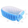 Детская надувная ванночка с подушкой и ножным насосом Intime Baby Bath Tub для купания ребенка со сливом 98X65X28 см Голубой (D-2019090675)