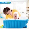 Детская надувная ванночка с подушкой и ножным насосом Intime Baby Bath Tub для купания ребенка со сливом 98X65X28 см Голубой (D-2019090675)