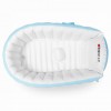Детская надувная ванночка с подушкой и ножным насосом Intime Baby Bath Tub для купания ребенка со сливом 98X65X28 см Голубой (D-2019090675)